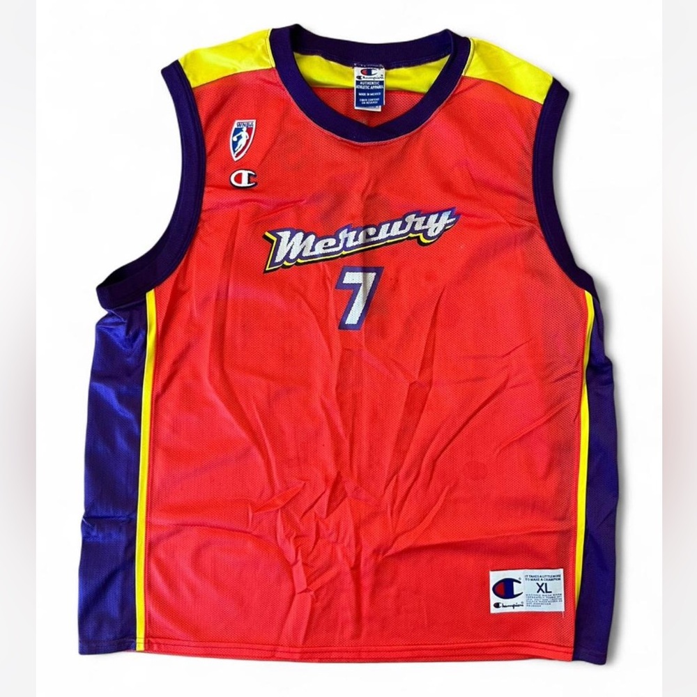 WNBA Champion Red and Yellow Michelle Timms 7 Mercury Jersey